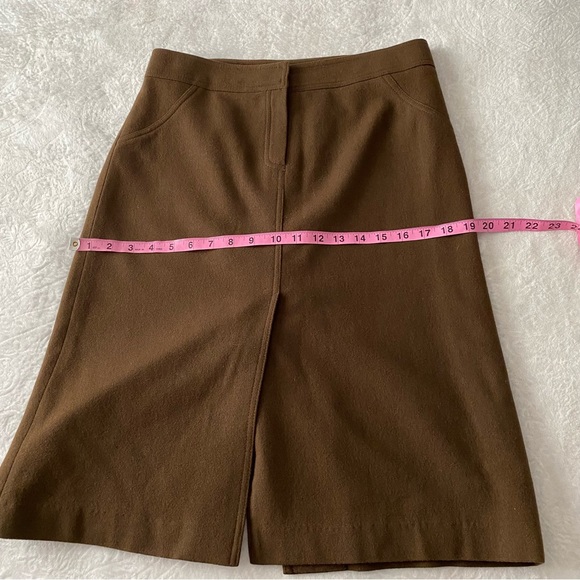 Parted Front & Back Brown Pencil Skirt - Picture 6 of 10